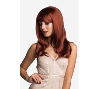 Longue perruque rouge cuivré, coupe rasoir, cadre visage style : Eleanor rouge cuivré #130 copper red #130