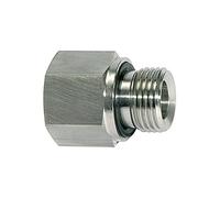 Longue réduction de la transmission, joint souple, G 3/4 a, G 1/2 i, PN max. 400 bars, acier inoxydable 1.4571