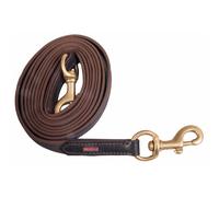 Longue rêne pour cheval en caoutchouc tressé Karlslund Marron 250 cm