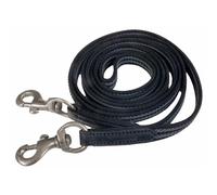 Longue rêne pour cheval en caoutchouc tressé Karlslund Noir 250 cm