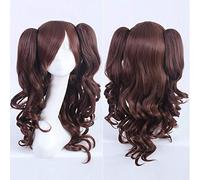 Longue vague de corps Lolita cosplay perruque universelle épais brun rose blond violet bleu multicolore cheveux synthétiques avec 2 queues de cheval perruques perruque lolita perruque 05