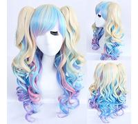 Longue vague de corps Lolita cosplay perruque universelle épais brun rose blond violet bleu multicolore cheveux synthétiques avec 2 queues de cheval perruques perruque lolita perruque PL-385