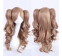 Longue vague de corps Lolita cosplay perruque universelle épais brun rose blond violet bleu multicolore cheveux synthétiques avec 2 queues de cheval perruques perruque lolita perruque 06
