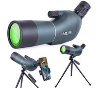 Longue-Vue, 15-45x50 Compact Longue-Vue avec Trépied, Sac de Transport et Adaptateur pour Smartphone pour Colibri, Voyage, Paysage, Tir Sportif, Chasse