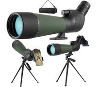 Longue Vue 20-60X80, Longue Vue Puissante Avec Trépied Adaptateur Téléphonique, Étanche Ipx7 Bak4 Porro Prisme Incliné Longue Vue Pour Tir À L'Arc Observation Des Oiseaux