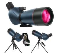 Longue-Vue avec Trépied, Sac de Transport et Adaptateur pour Smartphone pour L'observation des Oiseaux Visite Safari Observation des Oiseaux étoiles Tir à l'arc Camping Faune Paysage