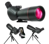 Longue-Vues, Hunting Spotter Scope for Shooting Targets, Telescopes-Waterproof Scope with BAK4 Prism Tripod Phone Adapter Carry Bag, for Target Shooting Bird Watching (MY-GN0039G(25X))