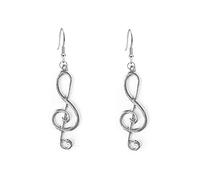 Longues boucles d'oreilles pendantes en forme de note de musique pour femmes et filles - Tendance - Personnalisées - Crochet fait à la main - Gros crochet - Minimaliste - Hypoallergénique - Bijoux de