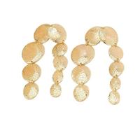 Longues boucles d'oreilles pendantes texturées pour femme, multi-tailles, ovales et ronds, boucles d'oreilles pendantes vintage pour fête de mariage, usage quotidien