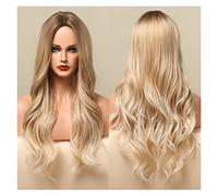 Longues perruques à ondes de corps ombre Perruques synthétiques brunes noires compatible with femmes Afro American Pièce centrale Partie Cosplay Utilisez quotidiennement résistant la chaleur(LC5126-1)