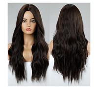 Longues perruques à ondes de corps ombre Perruques synthétiques brunes noires compatible with femmes Afro American Pièce centrale Partie Cosplay Utilisez quotidiennement résistant la chaleur(LC179-4)