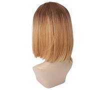 Longueur d'épaule à Perruque Droite Bob de Couleur Mixte Graduelle pour les Femmes - Poiffeur à Cheveux Facile Usager Synthétique pour une Utilisation Quotidienne - Style Doux, la Mode, Toute
