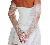 Longueur du Coude Manches De Bras sans Doigts Transparents pour Nuptiale Événement Spécial Gants Transparents À Fleurs en Dentelle Transparente pour Vêtements Bras en Dentelle Fête