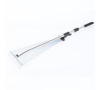 Longueur Réglable de la Feuille de Jardin en Acier Inoxydable, Râteau en Acier Durable Extérieur Râteau de Râteau Poignée pour Le Nettoyage, Pelouse, Rue