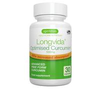 Longvida Curcumin - Curcumine Optimisée, 500 mg, 285x plus de biodisponibilité, absorption rapide, cliniquement prouvé, vegan, 30 capsules - par Igennus