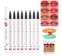 Longwear Liquid Lip Liner,Liquid Lip Liner Pen,2-In-1 Waterproof Lipstick Lip Liner,Waterproof Quick-Drying Long-Lasting Matte Liquid Lipstick,Lip Gloss For Women (8 color, Pack of 8)