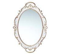 LONGWIN Miroir Mural Ovale Vintage Blanc pour décoration Murale, Petit Miroir Mural décoratif à Suspendre pour Salon/Chambre à Coucher, Miroir Ovale décoratif pour Parfum/Plateau de courtoisie 25,4 x