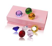 LONGWIN Presse-papier en cristal avec strass - Décoration de table - Multicolore - Cadeau pour enfants