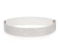 Longwu Ceinture en Strass à Paillettes Scintillantes pour Femmes Ceintures de Taille Extensibles Larges Ceintures Élastiques Argentées pour Robe de Soirée pour Femmes