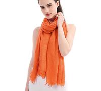 Longwu coton lin solide foulard wrap châles pour femmes dames (100 cm x 190 cm) Super grande taille-pour toutes les saisons cadeaux de Noël