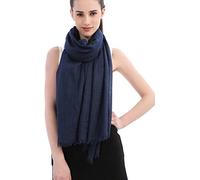 Longwu coton lin solide foulard wrap châles pour femmes dames (100 cm x 190 cm) Super grande taille-pour toutes les saisons cadeaux de Noël