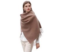 Longwu Écharpe d'hiver pour femme - Châle pashmina chaud - Couleur réversible - Grand cadeau pour femme, moka, Taille unique