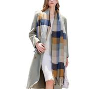 Longwu Femmes Tartan écossais Multicolore Dames écharpe et châle Wrap Cachemire Sensation Hiver Doux Chaud Longues Grandes écharpes, Thanksgiving