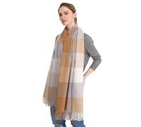 Longwu les femmes doux cachemire écharpe en laine de grandes pashminas châle et enroule chaleureuse a volé couverture Kaki