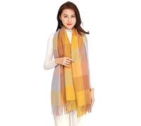 Longwu les femmes doux cachemire écharpe en laine de grandes pashminas châle et enroule chaleureuse a volé couverture Gingembre jaune