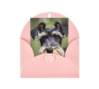 Longzehao Adorable carte de vœux de vacances en papier nacré avec imprimé schnauzer pour Noël, anniversaire, Thanksgiving