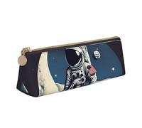 Longzehao Astronaut on The Moon Print Trousse à crayons triangulaire simple pour papeterie, cosmétiques, articles de toilette Blanc Taille unique Décoration artistique Blanc Taille unique Art Déco,