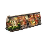 Longzehao Belle trousse triangulaire simple impression Italie sac de rangement pour fournitures de bureau, cosmétiques, articles de toilette, Blanc, One Size, Art déco.