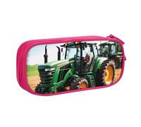 Longzehao Big Capacity Company Trousse à crayons avec fermeture éclair double couche Motif tracteur agricole