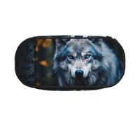 LONGZEHAO Blue Eyes Wolf1 Trousse de rangement rectangulaire pour fournitures de bureau, cosmétiques, articles de toilette
