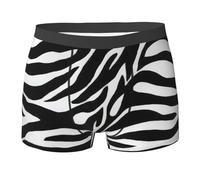 Longzehao Boxer pour homme imprimé zèbre en microfibre extensible pour homme pour un usage quotidien, Noir, S