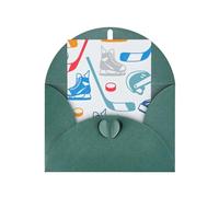 Longzehao Carte de vœux créative en papier nacré avec éléments de hockey pour Noël, anniversaire, Thanksgiving