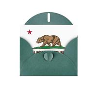 Longzehao Carte de vœux en papier nacré avec drapeau de l'État de Californie pour Noël, anniversaire, Thanksgiving