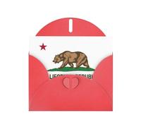 Longzehao Carte de vœux en papier nacré avec drapeau de l'État de Californie pour Noël, anniversaire, Thanksgiving