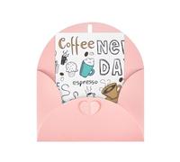 Longzehao Carte de vœux en papier nacré avec impression café pour Noël, anniversaire, Thanksgiving