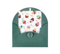 Longzehao Carte de vœux en papier nacré avec imprimé cupcakes pour Noël, anniversaire, Thanksgiving