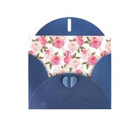 Longzehao Carte de vœux en papier nacré avec imprimé floral rose pour Noël, anniversaire, Thanksgiving