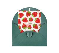 Longzehao Carte de vœux en papier nacré avec imprimé fraises pour Noël, anniversaire, Thanksgiving