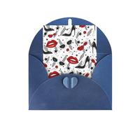 Longzehao Carte de vœux en papier nacré avec lèvres et talons hauts pour Noël, anniversaire, Thanksgiving