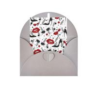 Longzehao Carte de vœux en papier nacré avec lèvres et talons hauts pour Noël, anniversaire, Thanksgiving