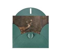 Longzehao Carte de vœux en papier nacré avec motif chasse au cerf pour Noël, anniversaire, Thanksgiving