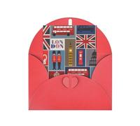 Longzehao Carte de vœux en papier nacré avec symboles de l'Angleterre pour Noël, anniversaire, Thanksgiving