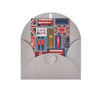 Longzehao Carte de vœux en papier nacré avec symboles de l'Angleterre pour Noël, anniversaire, Thanksgiving