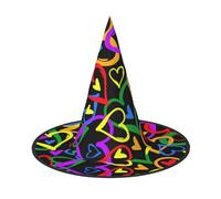 Longzehao Costume d'Halloween Gay Pride avec imprimé arc-en-ciel - Chapeau de sorcière pour adultes - Accessoires de costume de carnaval