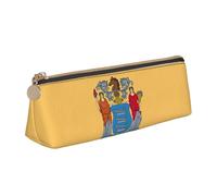 Longzehao Drapeau du New Jersey Sac à crayons triangulaire simple imprimé pour fournitures de bureau, cosmétiques, articles de toilette, blanc, taille unique, art déco, Blanc, One Size, Art déco