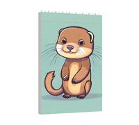 Longzehao Ensemble de blocs de construction avec imprimé loutres mignonnes de dessin animé, jeu de puzzle pour le développement du cerveau